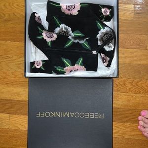 Rebecca Minkoff Black Floral Ankle Boots